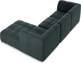 Colțar albastru cu tapițerie din catifea (cu colț pe partea dreaptă/cu șezlong) Aloha – Makamii