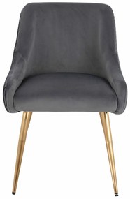 HR920 Scaun cu picioare aurii Grafit din Catifea