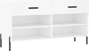vidaXL Bancă de pantofi, alb, 102x35x55 cm, lemn prelucrat