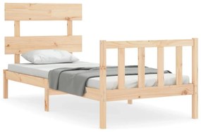 3193256 vidaXL Cadru de pat cu tăblie, 90x200 cm, lemn masiv