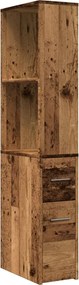 vidaXL Dulap de baie îngust cu roți, lemn vechi, lemn prelucrat
