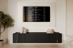 Dulap TV Malmi 200 cm suspendată - negru mat / auriu