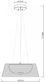 Lustră pe cablu Deko-Light 342031 FILO 3xE27/60W/230V d. 39 cm argintiu