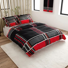 Lenjerie de pat din bumbac KARO BLEND rosu Dimensiune lenjerie de pat: 70 x 90 cm | 140 x 200 cm