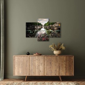 Tablou cu bicicleta în oraș (90x60 cm)