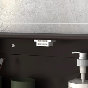 kleankin Dulap de baie cu oglindă Dulap de perete cu 2 uși Raft deschis Raft reglabil 56x13x58 cm Maro închis | Aosom Romania