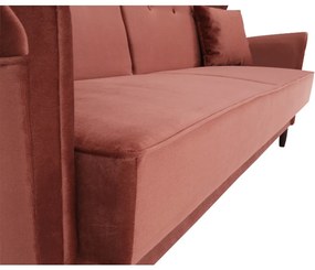 Canapea extensibilă, material textil roz antichizat, COLUMBUS