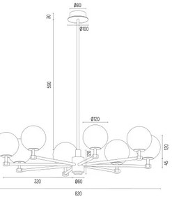 Candelabru 8 brate design modern Paloma