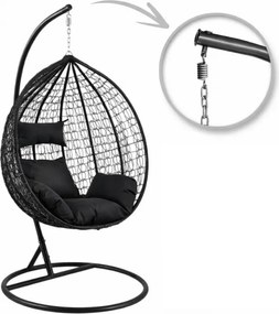 Fotoliu suspendat negru KOKON CARLO cu suport