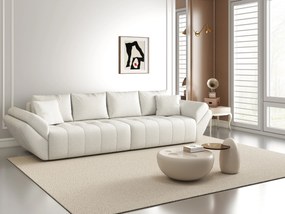 Canapea extensibilă dumonde cu ladă de depozitare si sezut confortabil din spuma high-density, Berlin Euphoria Ivory 300x100 cm