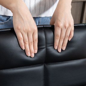 HOMCOM Set de 2 taburete de bar reglabile pe înălțime cu șezut rotativ din PU 44 x 45 x 85-106 cm negru | Aosom Romania