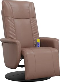 vidaXL Fotoliu de masaj rabatabil cu suport picioare, maro, piele eco