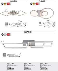 Plafoniera LED design modern Fulvia crom satin