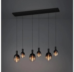 Lustră pe cablu Eglo 390268 HUEBRO 6xE27/40W/230V negru