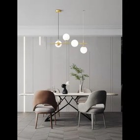 Lustra LED cu 4 Glob Alb Mat Becuri Elit'S