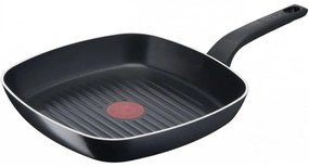 Tigaie grill Tefal B5674053, 26 cm, Acoperire titan, Fund DIFUSSION, Thermo-Signal, Thermo-Spot, Negru