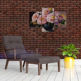 Tablou - Pictură în ulei, flori în vază (90x60 cm)