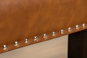 Set 2 scaune Stil Baroc, Piele Sintetica, Maro Coniac, CASTLE