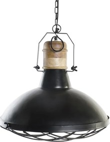 Lustră suspendată din metal și lemn de mango, negru și maro, 57 x 52 cm, „Montmédy”