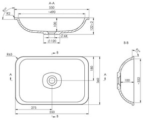 Chiuvetă albă din compozit mineral 55x36 cm Japura – Sapho