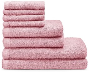Prosoape de baie roz 8 buc. din bumbac cu uscare rapidă/din frotir Quick Dry – Catherine Lansfield