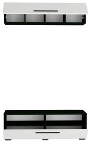Living haaus Haga V11, Alb Lucios/Negru, MDF, L 120 cm
