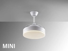 Lustra LED cu Ventilator si telecomanda, lame retractabile Mini Vento alb
