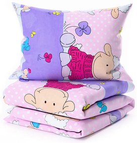 Lenjerie de pat din bumbac pentru patut OVECELE roz Dimensiune lenjerie de pat: 45 x 65 cm | 90 x 135 cm
