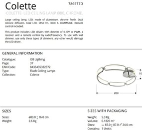 Lustra LED dimabila cu telecomanda design ultra-modern 80cm Colette crom