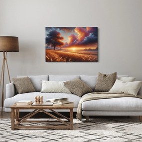 Tablou – Apus de soare pe câmp (90x60 cm)