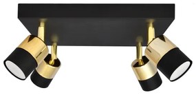 Spot LED TUBSSON 4xGU10/4,8W/230V negru/auriu