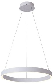 Lustra moderna alba rotunda din metal cu led Italux BrascoDown d80