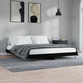 832222 vidaXL Cadru de pat negru 180x200 cm din lemn prelucrat