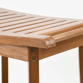 Scăunel DIVERO cu suport, tec masiv, 47,2 x 33,5 x 56 cm