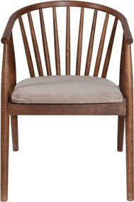 Scaun ALBERO 48, bej/nuc, stofa clasica/lemn, 55x47x77 cm