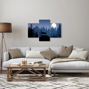 Tablou - Haita de lupi sub lună plină (90x60 cm)