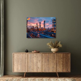Tablou pe sticlă - Instalație industrială (70x50 cm)