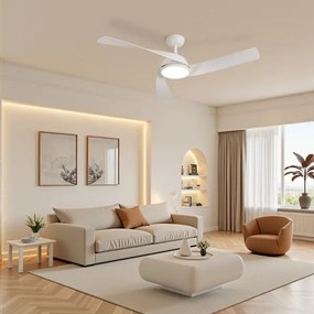 ZEVENTI - Ventilator de tavan LED AERYS LED/24W/230V Wi-Fi Tuya alb + telecomandă
