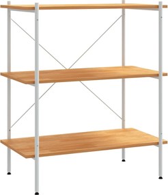 vidaXL Unitate de rafturi pe 3 niveluri, alb și stejar, 80x40x92 cm