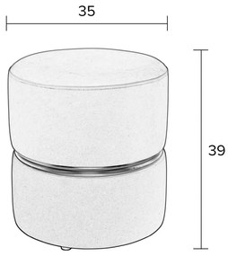 Taburet portocaliu cu tapițerie din catifea Bubbly – White Label