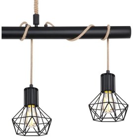 Lustra suspendata design industrial PRISKA negru