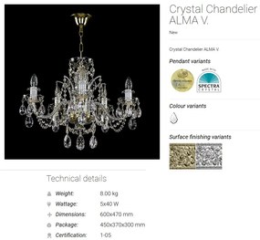 Candelabru 8 brate Cristal Bohemia Exclusive ALMA VIII.