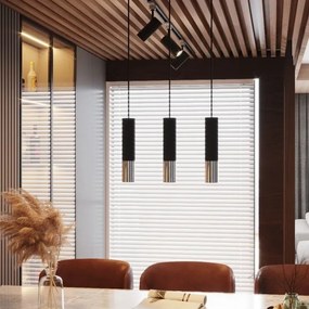 Lustră pe cablu LOOPEZ 3xGU10/40W/230V neagră/crom Sollux SL.0942