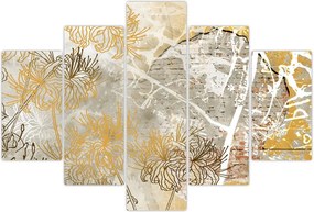 Tablou - Vintage perete cu flori (150x105 cm)