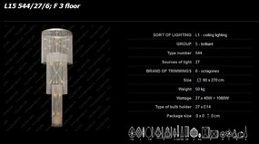 Lustra XL cristal Bohemia L15 544/27/6; F 3 floor