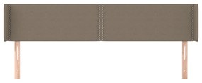 Tablie de pat cu aripioare gri taupe 183x16x78 88 cm textil 1, Gri taupe, 183 x 16 x 78 88 cm