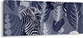 Tablou - Zebre albastre (120x50 cm)