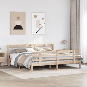 vidaXL Cadru de pat cu tăblie, 180x200 cm, lemn masiv de pin