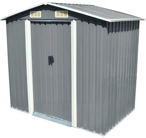Magazie metalica de gradina, 204 x 132 x 186 cm, gri