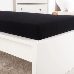 Cearșaf de pat 4Home din frotir Perfect negru, 180 x 200 cm